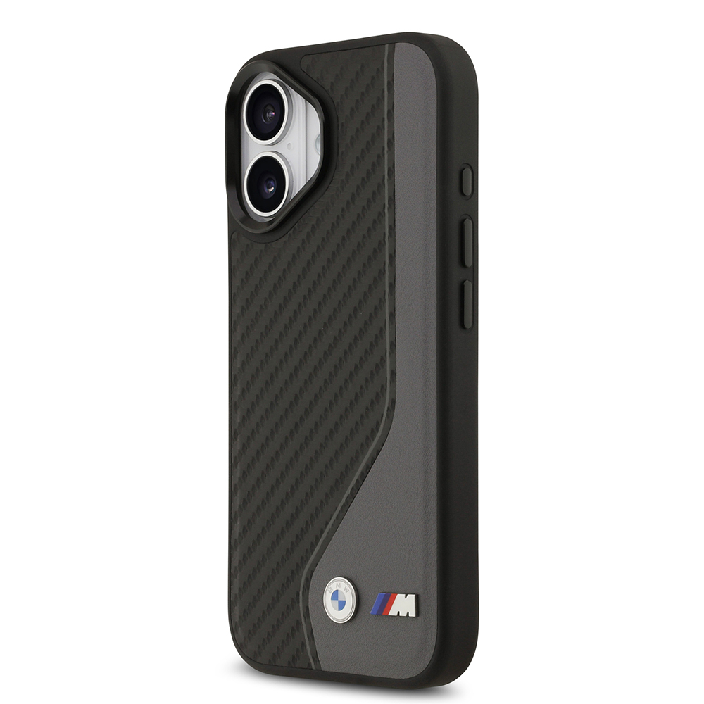 Apple iPhone 17 Case BMW Original Licensed M-Safe Charging Feature Metal BMW and M Logo PU Carbon Design Cover - 11