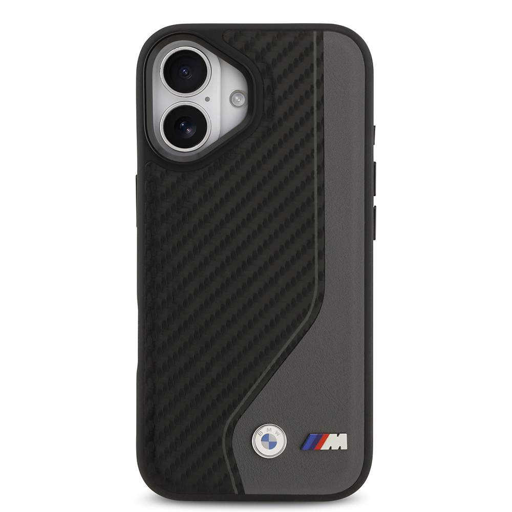 Apple iPhone 17 Case BMW Original Licensed M-Safe Charging Feature Metal BMW and M Logo PU Carbon Design Cover - 12