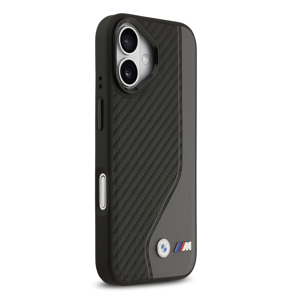 Apple iPhone 17 Case BMW Original Licensed M-Safe Charging Feature Metal BMW and M Logo PU Carbon Design Cover - 13