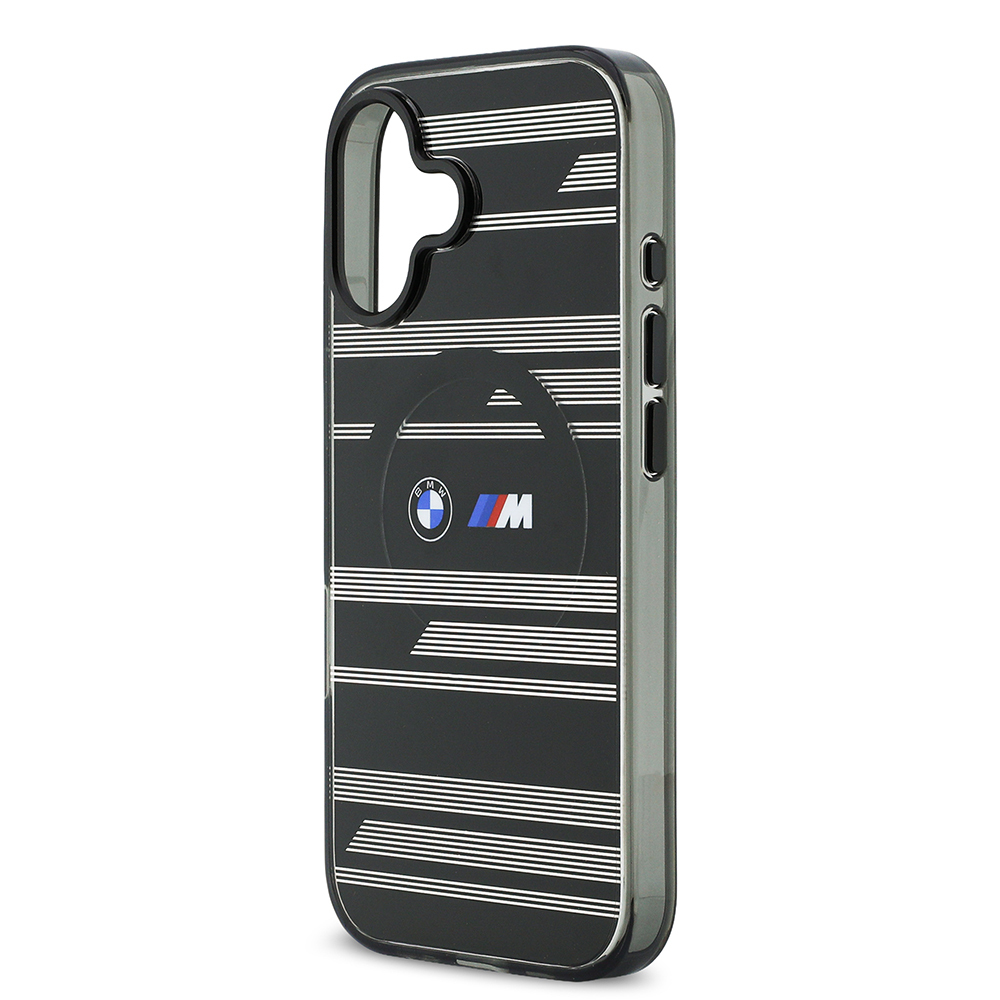 Apple iPhone 17 Case BMW Original Licensed M-Safe Charging Feature Metal Camera Button Horizontal Stripe M Design Cover - 8