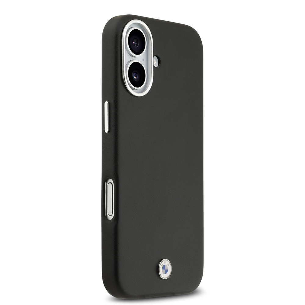 Apple iPhone 17 Case BMW Original Licensed M-Safe Charging Feature Metal Logo Full Cover Leather Cover - 6