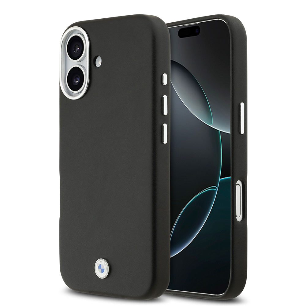 Apple iPhone 17 Case BMW Original Licensed M-Safe Charging Feature Metal Logo Full Cover Leather Cover - 2