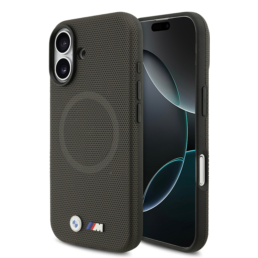 Apple iPhone 17 Case BMW Original Licensed M-Safe Charging Feature Metal Logo Perforated M Design Leather Cover - 1