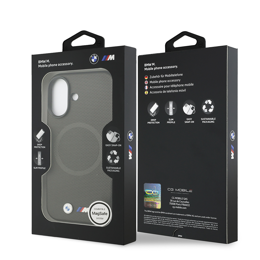 Apple iPhone 17 Case BMW Original Licensed M-Safe Charging Feature Metal Logo Perforated M Design Leather Cover - 13