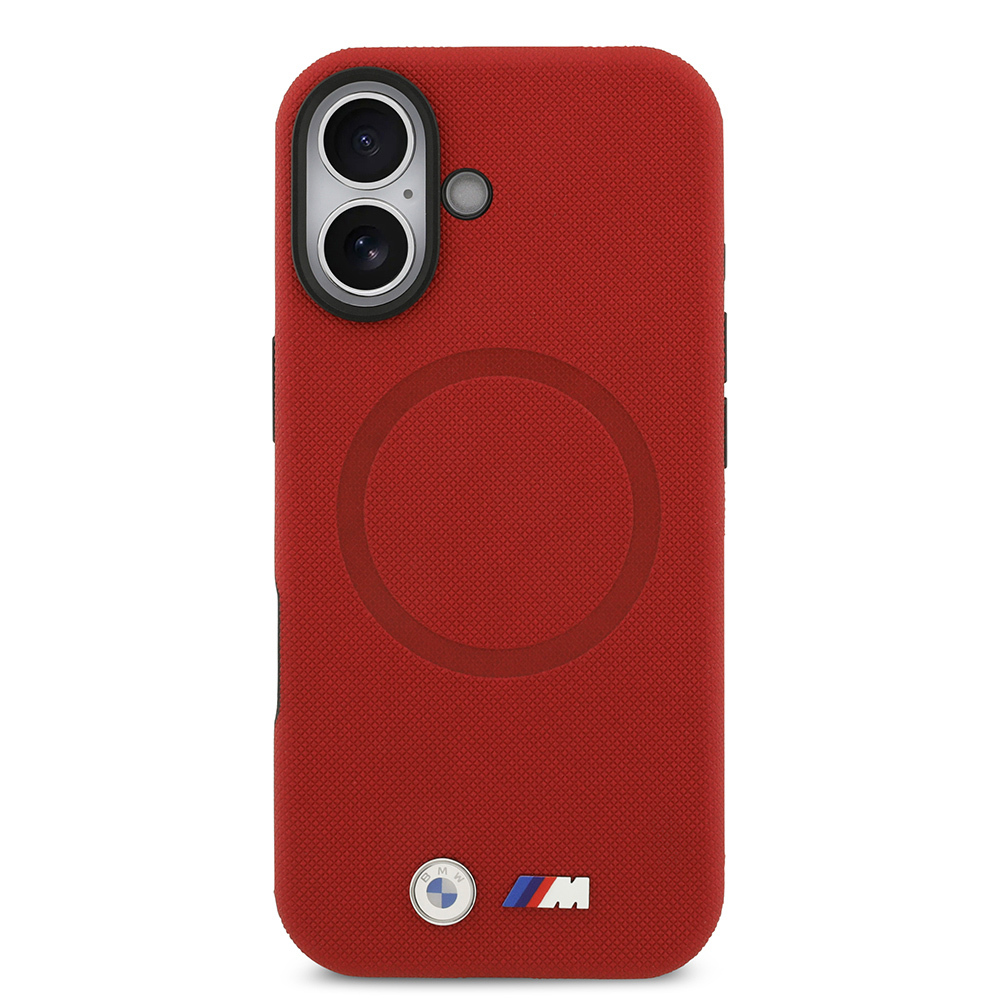 Apple iPhone 17 Case BMW Original Licensed M-Safe Charging Feature Metal Logo Perforated M Design Leather Cover - 36