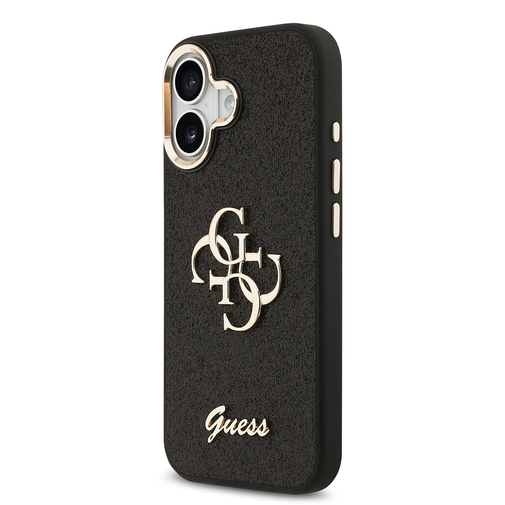 Apple iPhone 17 Case Guess Original Licensed 4G Large Metal Camera Frame and Logo Glitter Cover - 4