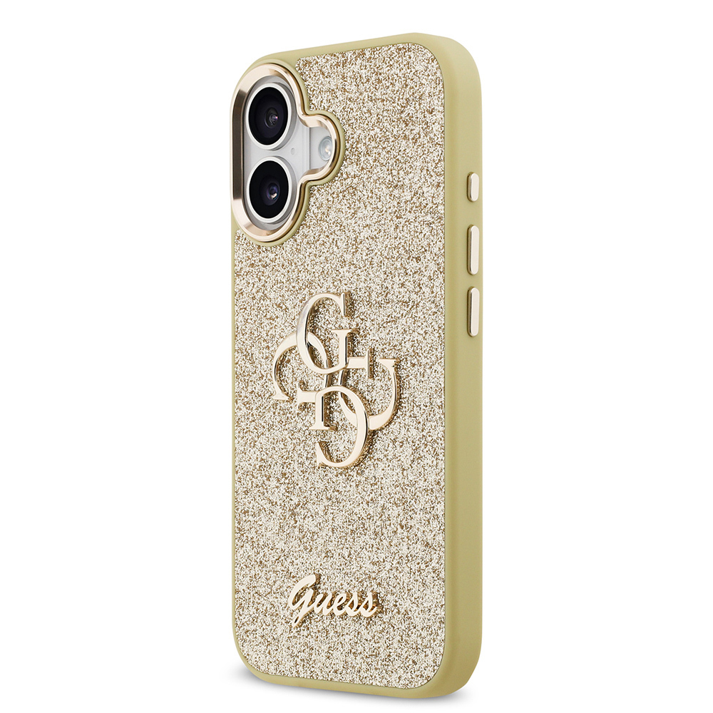 Apple iPhone 17 Case Guess Original Licensed 4G Large Metal Camera Frame and Logo Glitter Cover - 11