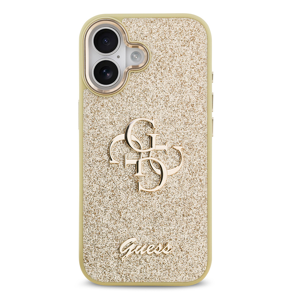 Apple iPhone 17 Case Guess Original Licensed 4G Large Metal Camera Frame and Logo Glitter Cover - 12