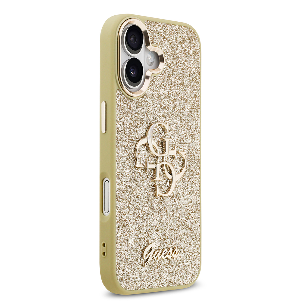 Apple iPhone 17 Case Guess Original Licensed 4G Large Metal Camera Frame and Logo Glitter Cover - 13