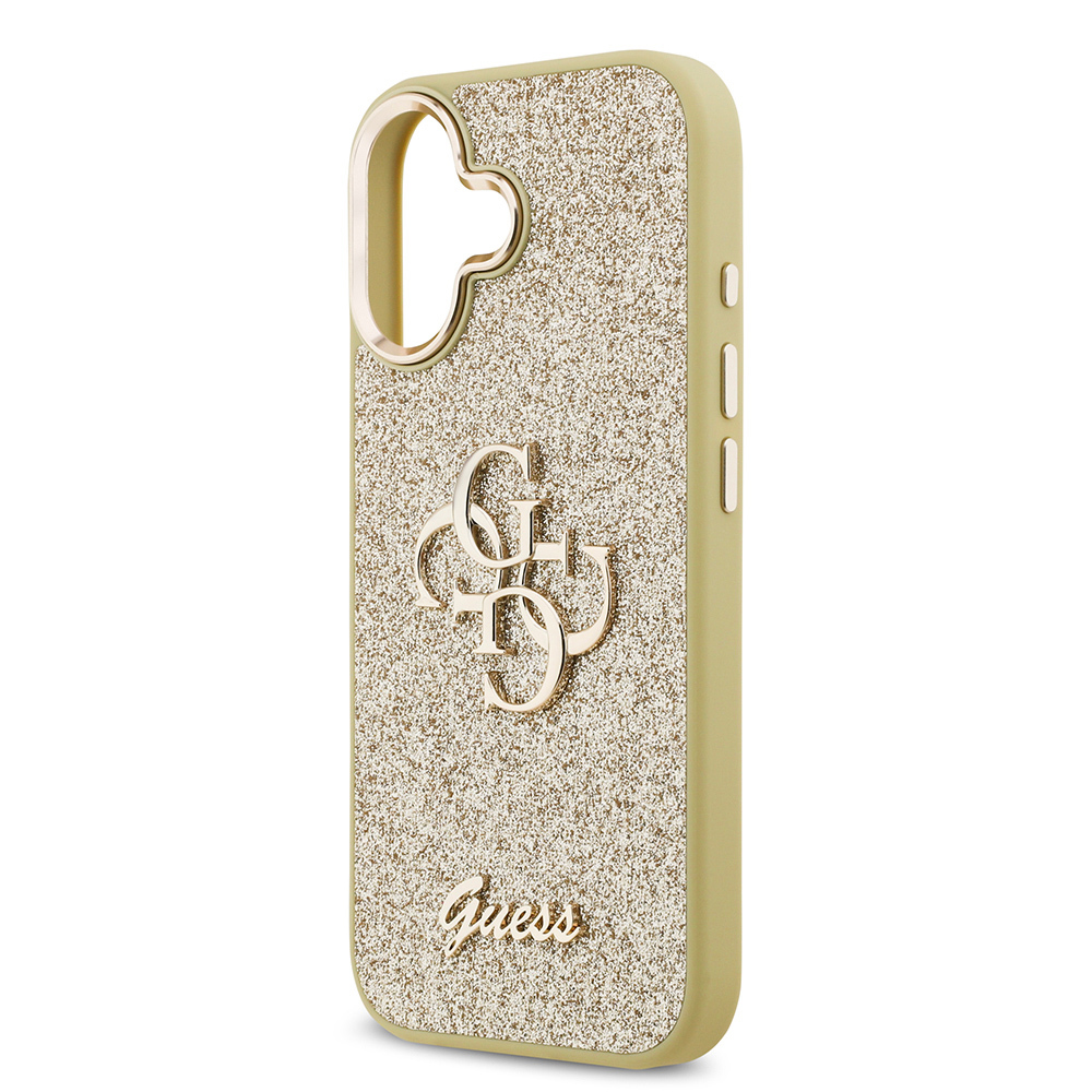 Apple iPhone 17 Case Guess Original Licensed 4G Large Metal Camera Frame and Logo Glitter Cover - 15
