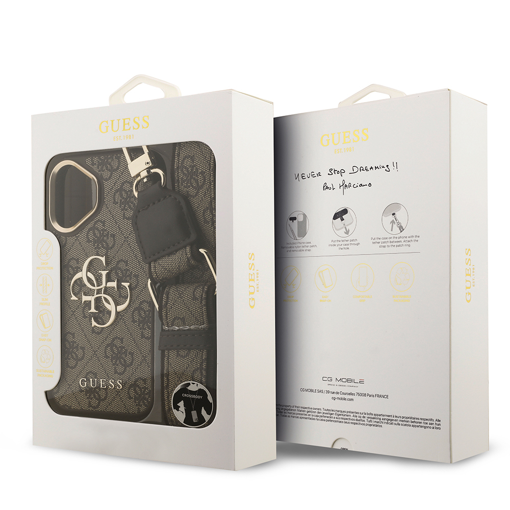 Apple iPhone 17 Case Guess Original Licensed 4G Large Metal Logo Thick Strap Cover - 19