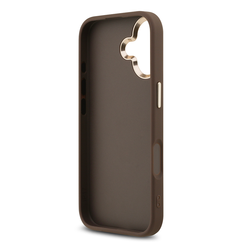 Apple iPhone 17 Case Guess Original Licensed Gold Metal Camera Frame 4G Patterned Metal Big 4G and Text Logo Cover - 10