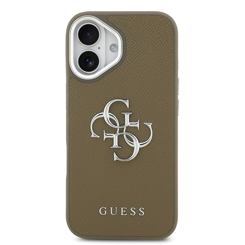 Apple iPhone 17 Case Guess Original Licensed Grained 4G Metal Large Logo Cover - 4