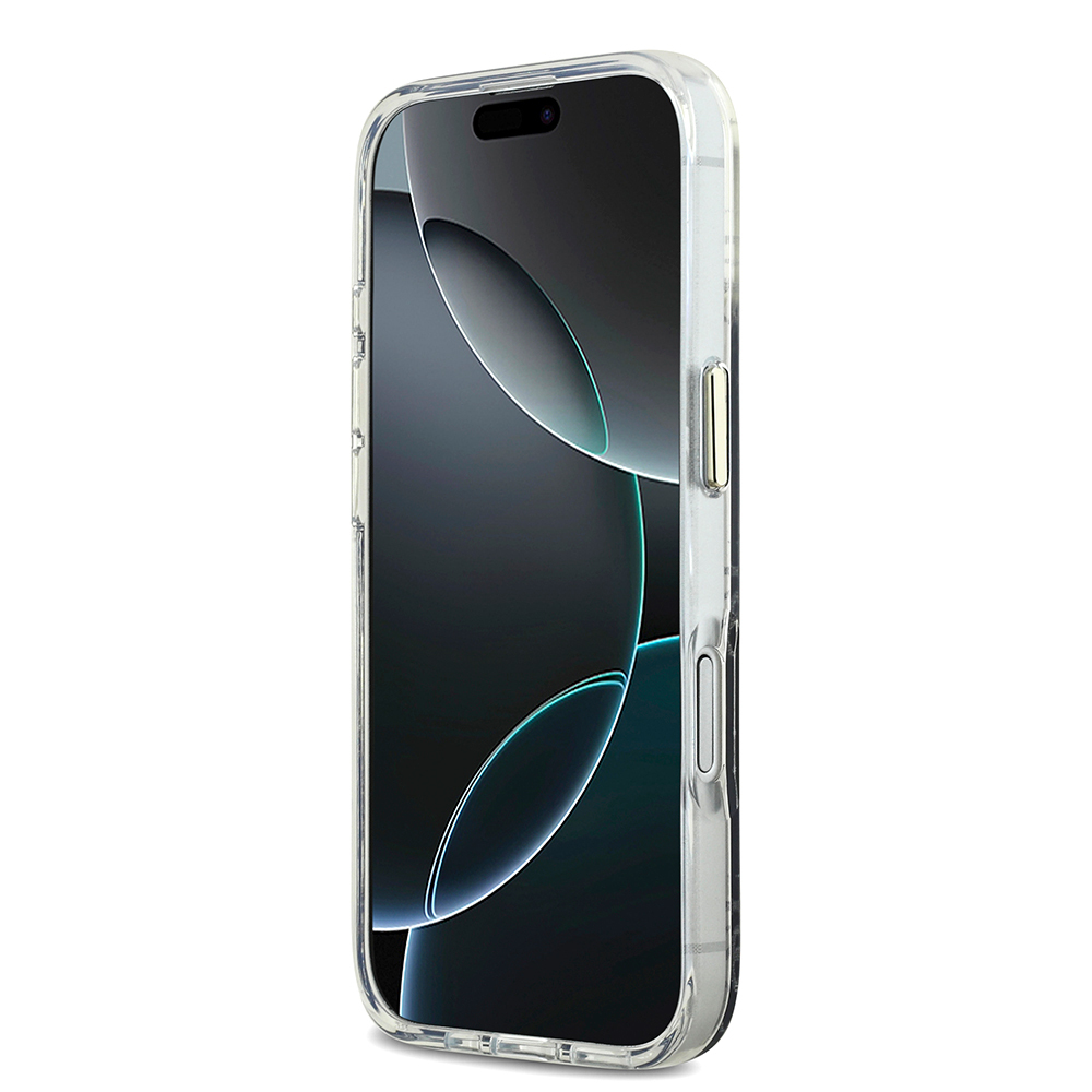 Apple iPhone 17 Case Guess Original Licensed M-safe Charging Feature 4G Patterned Glitter Silicone Cover - 8