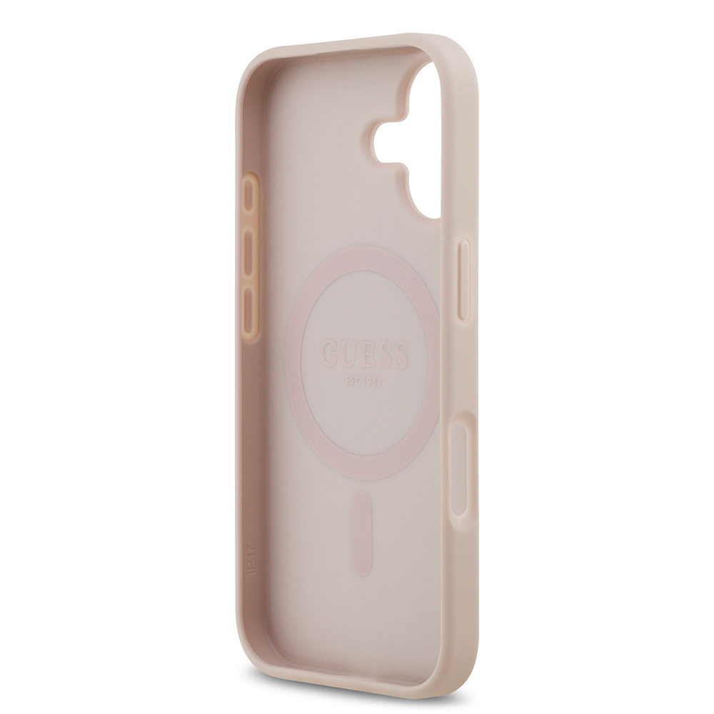 Apple iPhone 17 Case Guess Original Licensed M-safe Charging Feature Circle Classic Cover with Text Logo - 22