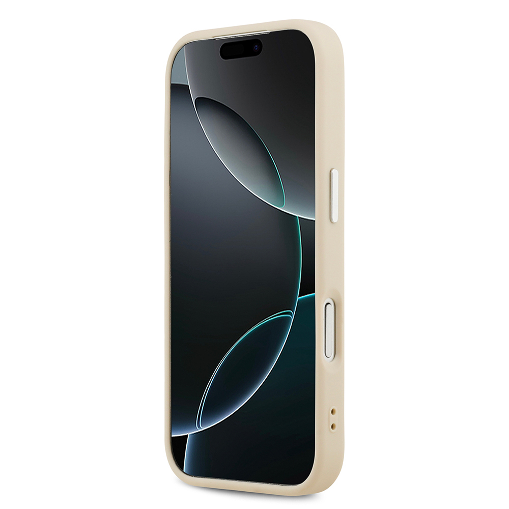 Apple iPhone 17 Case Guess Original Licensed M-Safe Charging Feature Hot Printed Classic Text Logo PU Leather Peony Cover - 7