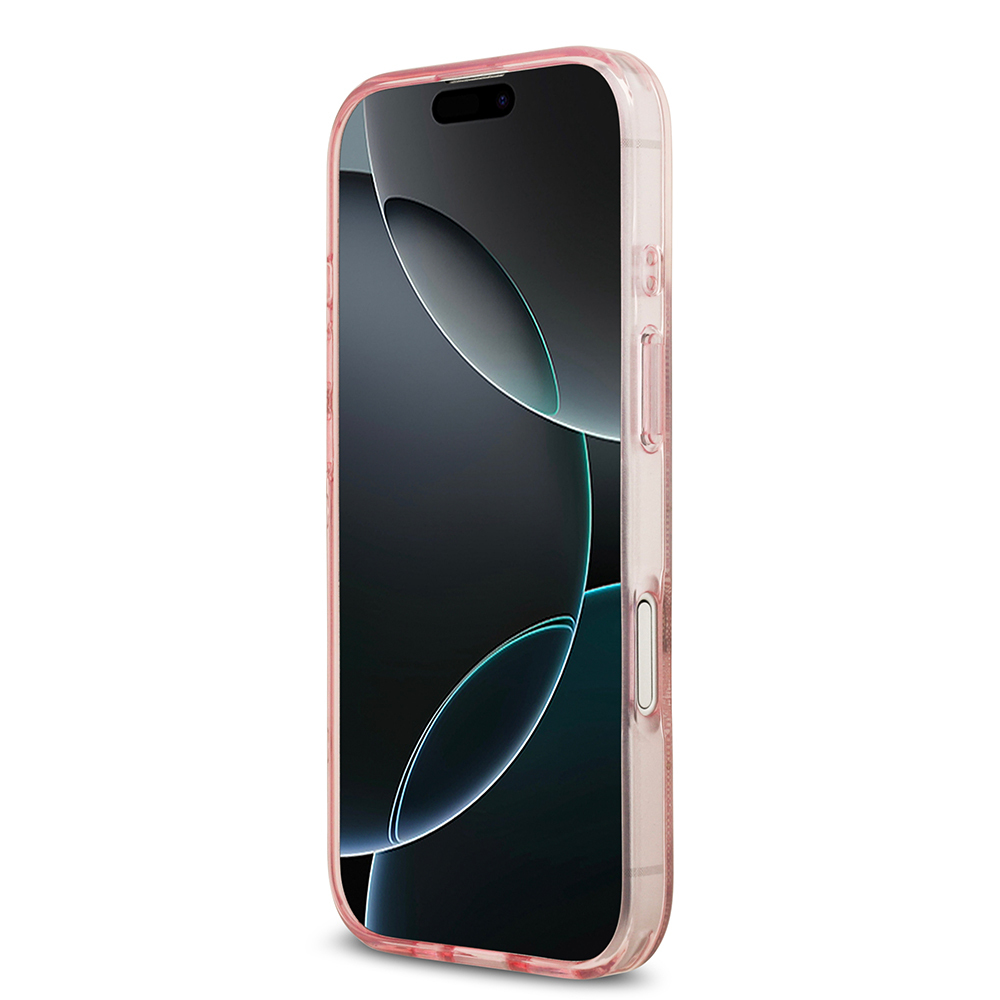 Apple iPhone 17 Case Guess Original Licensed M-Safe Charging Feature IML Peony and 4G Patterned Classic Logo Cover - 22