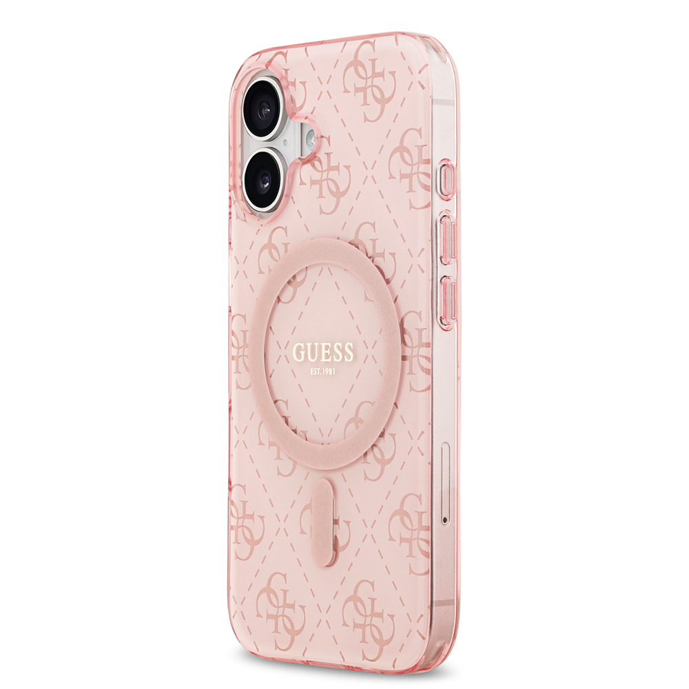 Apple iPhone 17 Case Guess Original Licensed M-Safe Charging Feature IML Printed Classic Logo 4G Patterned Cover - 4