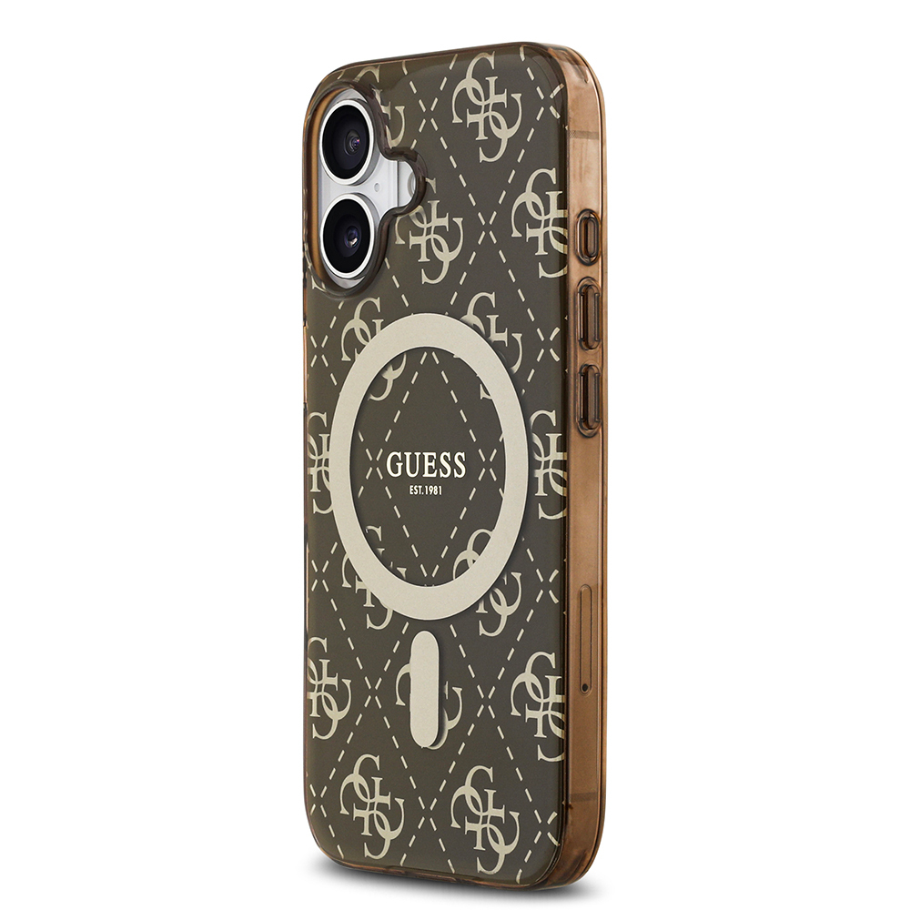 Apple iPhone 17 Case Guess Original Licensed M-Safe Charging Feature IML Printed Classic Logo 4G Patterned Cover - 11