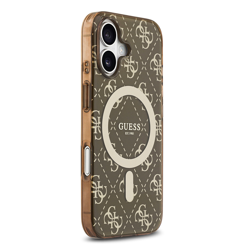 Apple iPhone 17 Case Guess Original Licensed M-Safe Charging Feature IML Printed Classic Logo 4G Patterned Cover - 13