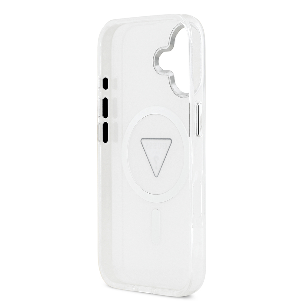 Apple iPhone 17 Case Guess Original Licensed M-Safe Charging Feature IML Printed Triangle Logo Metal Camera Frame Cover - 15