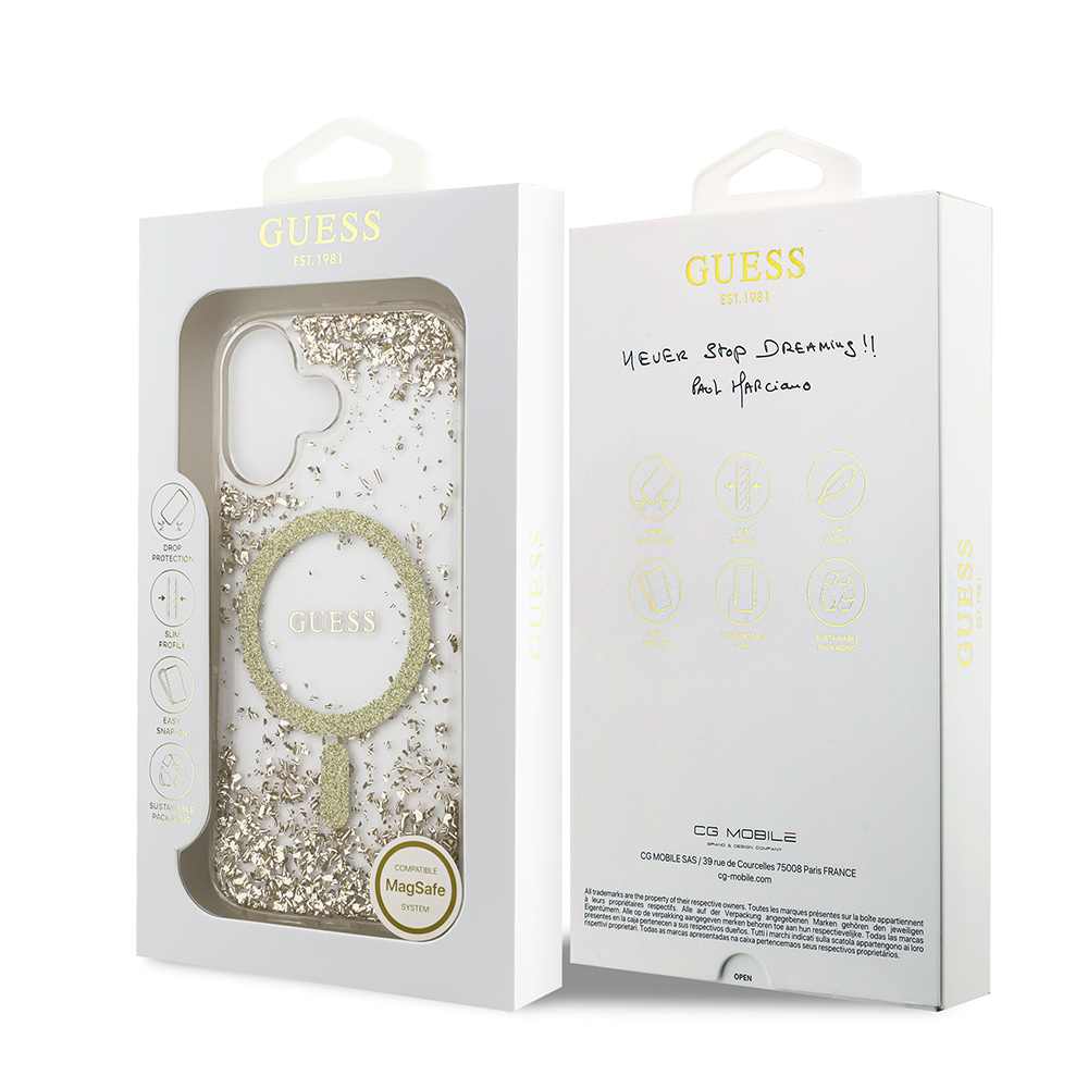 Apple iPhone 17 Case Guess Original Licensed M-safe Charging Transparent Resin Bottom Cover - 10