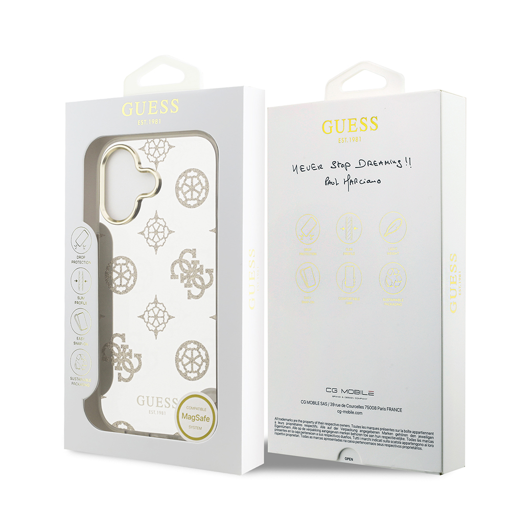 Apple iPhone 17 Case Guess Original Licensed Metal Camera Frame Glitter Mirror Cover - 9