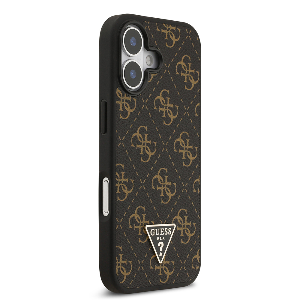 Apple iPhone 17 Case Guess Original Licensed PU Leather 4G Patterned Triangle Logo Cover - 3