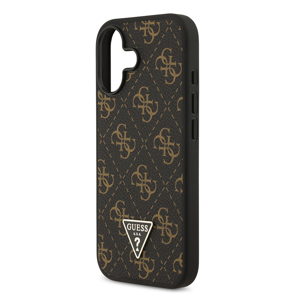 Apple iPhone 17 Case Guess Original Licensed PU Leather 4G Patterned Triangle Logo Cover - 5