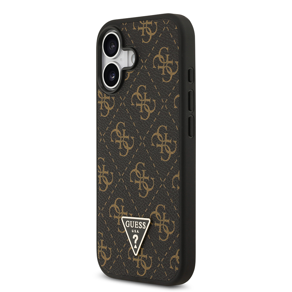 Apple iPhone 17 Case Guess Original Licensed PU Leather 4G Patterned Triangle Logo Cover - 7