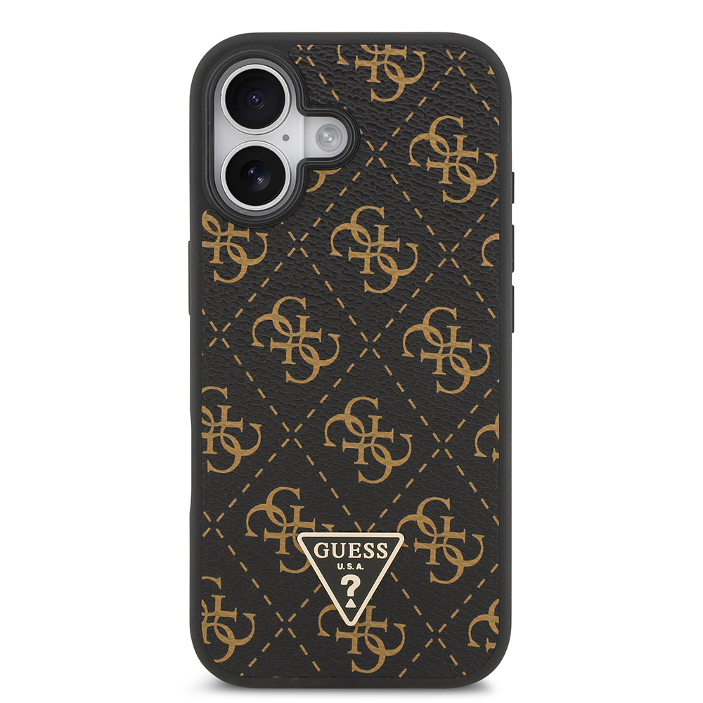 Apple iPhone 17 Case Guess Original Licensed PU Leather 4G Patterned Triangle Logo Cover - 8