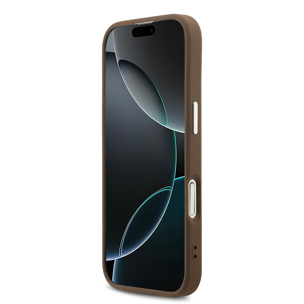 Apple iPhone 17 Case Guess Original Licensed Silver Metal Camera Frame 4G Patterned Metal Big 4G and Text Logo Cover - 7