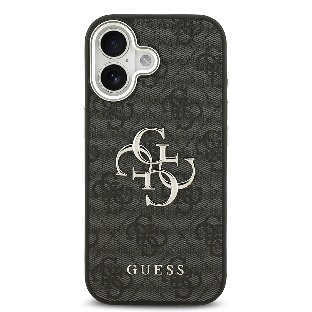 Apple iPhone 17 Case Guess Original Licensed Silver Metal Camera Frame 4G Patterned Metal Big 4G and Text Logo Cover - 11