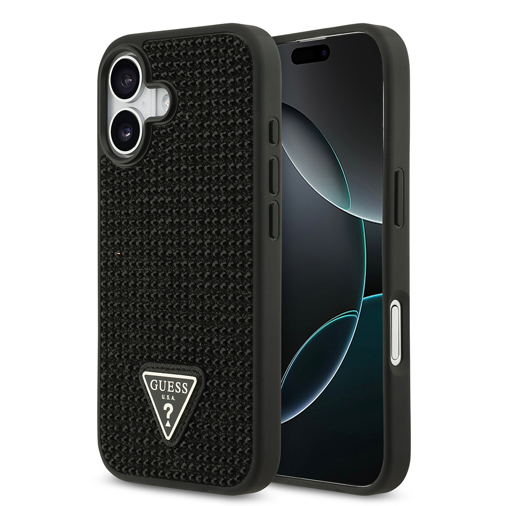 Apple iPhone 17 Case Guess Original Licensed Stone Back Triangle Logo Cover - 1