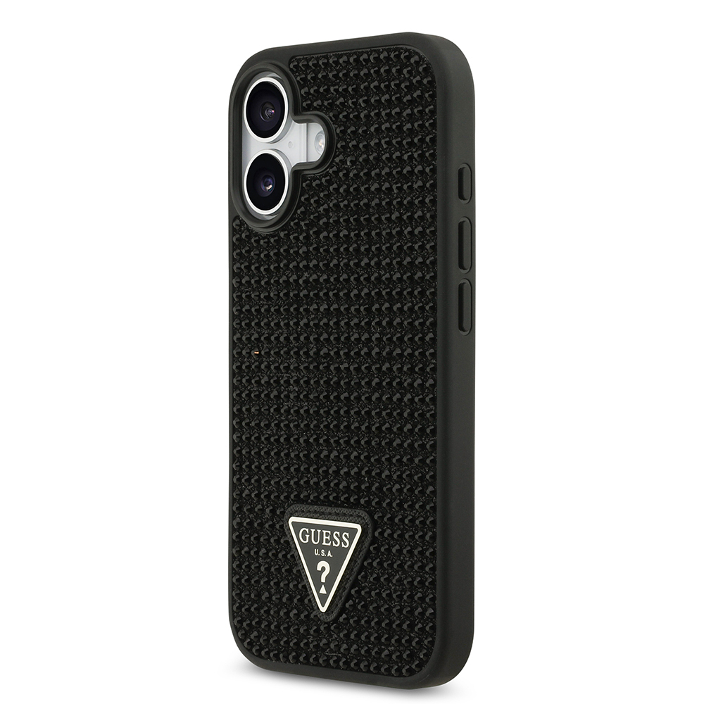 Apple iPhone 17 Case Guess Original Licensed Stone Back Triangle Logo Cover - 6