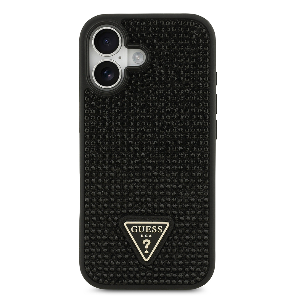 Apple iPhone 17 Case Guess Original Licensed Stone Back Triangle Logo Cover - 7