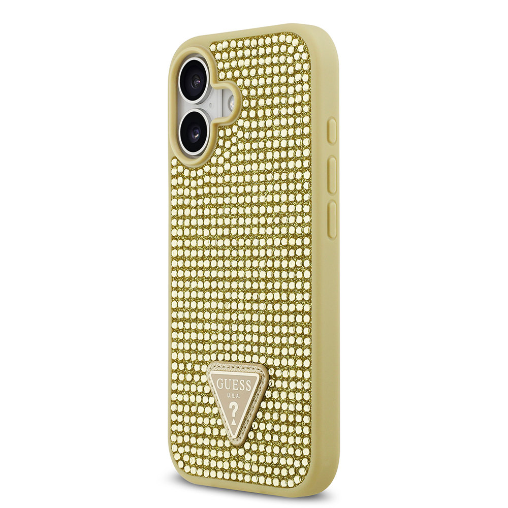 Apple iPhone 17 Case Guess Original Licensed Stone Back Triangle Logo Cover - 13