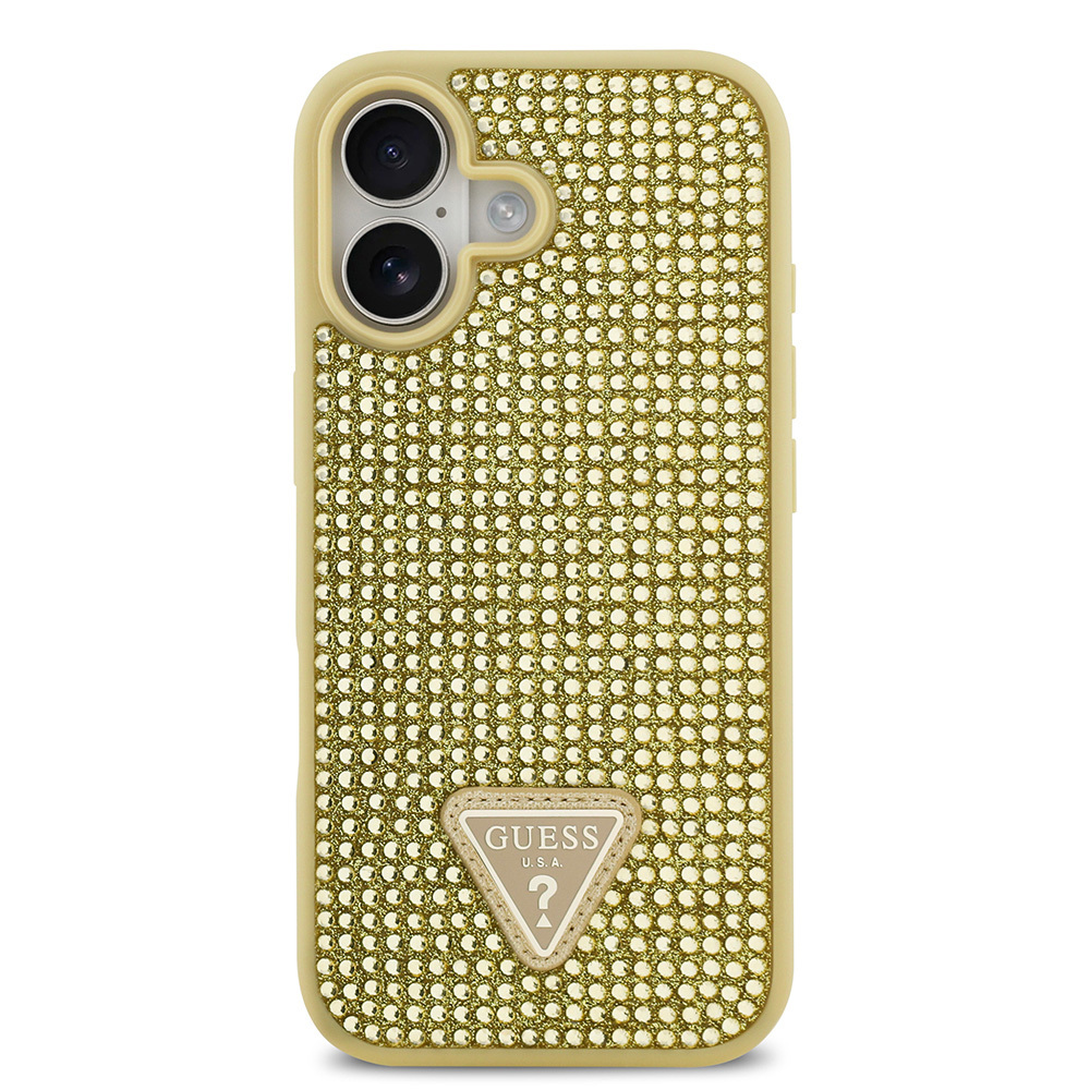 Apple iPhone 17 Case Guess Original Licensed Stone Back Triangle Logo Cover - 14