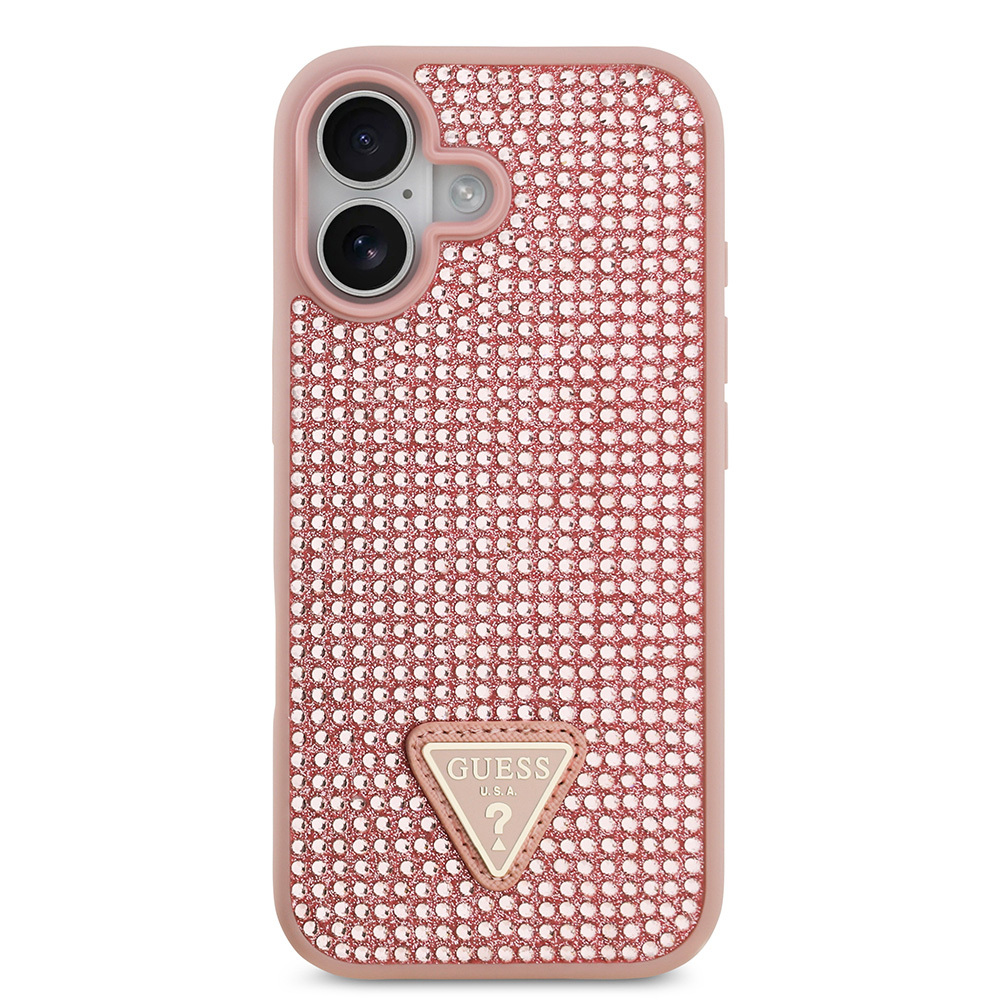 Apple iPhone 17 Case Guess Original Licensed Stone Back Triangle Logo Cover - 21