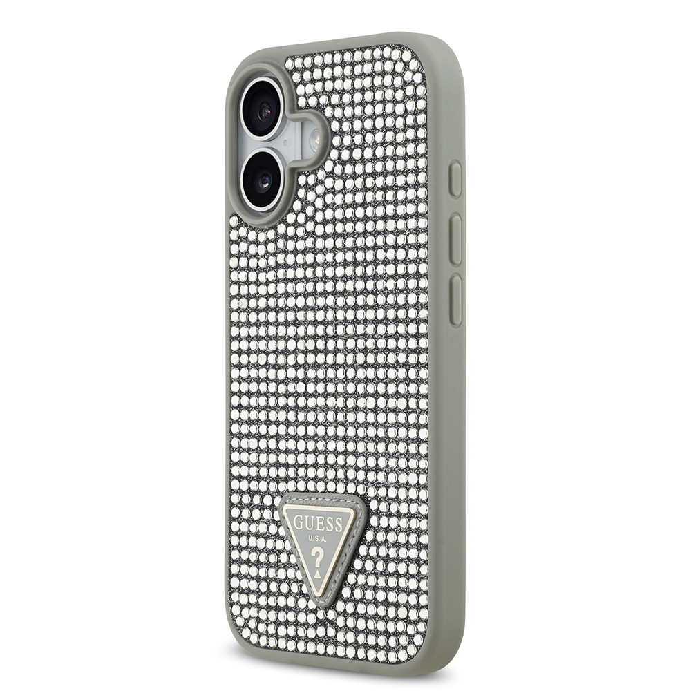 Apple iPhone 17 Case Guess Original Licensed Stone Back Triangle Logo Cover - 27