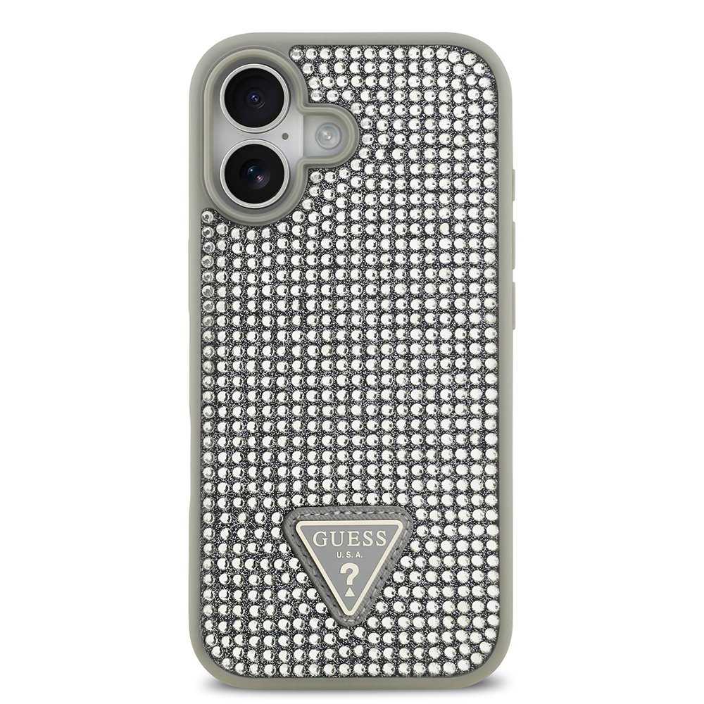 Apple iPhone 17 Case Guess Original Licensed Stone Back Triangle Logo Cover - 28