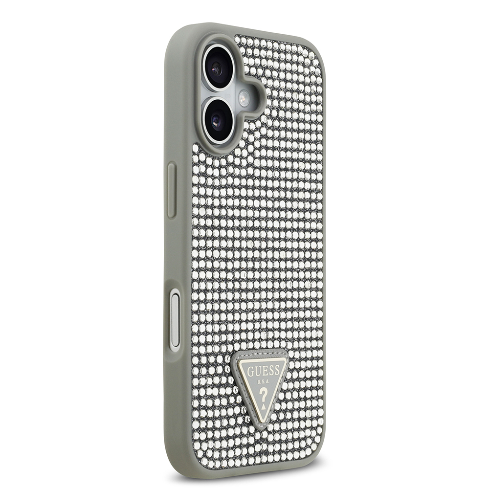 Apple iPhone 17 Case Guess Original Licensed Stone Back Triangle Logo Cover - 29