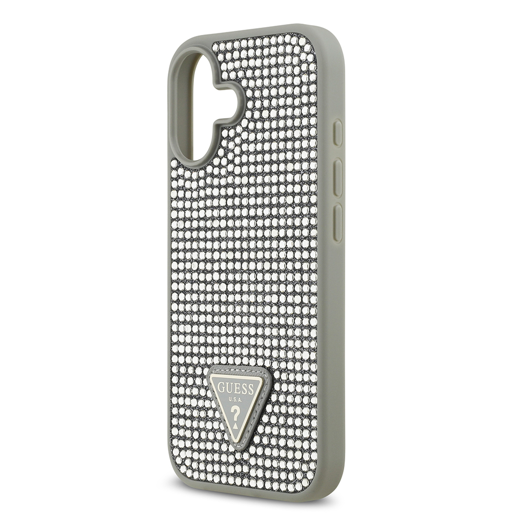Apple iPhone 17 Case Guess Original Licensed Stone Back Triangle Logo Cover - 31