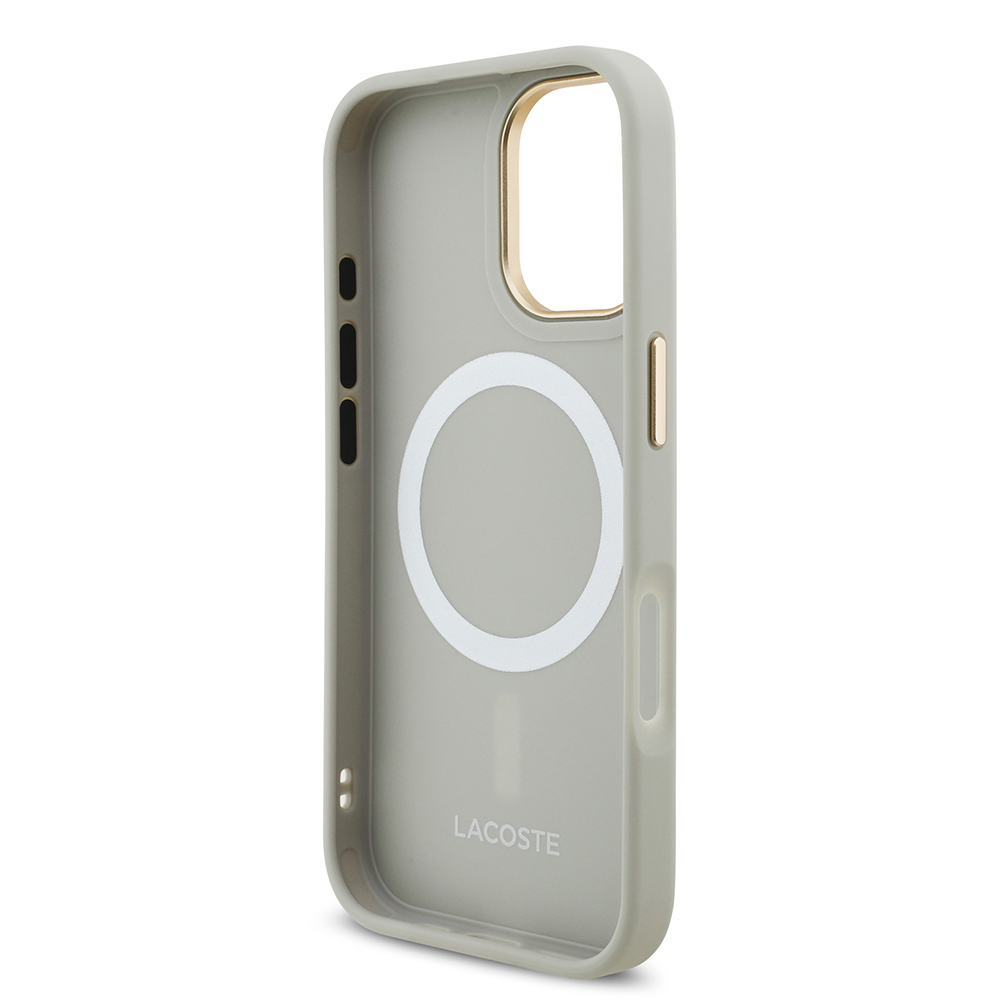 Apple iPhone 17 Case Lacoste Original Licensed M-Safe Charging Feature Champs Elysees PU Leather Design Cover - 22