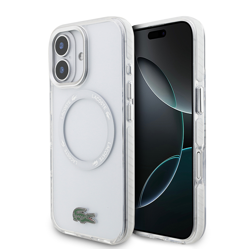 Apple iPhone 17 Case Lacoste Original Licensed M-Safe Charging Feature Iconic Crocodile Logo Frosted Cover - 2
