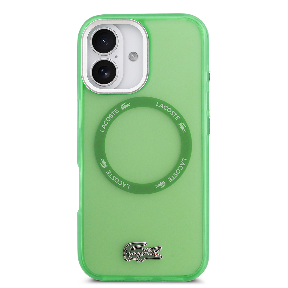 Apple iPhone 17 Case Lacoste Original Licensed M-Safe Charging Feature Iconic Crocodile Logo Frosted Cover - 12