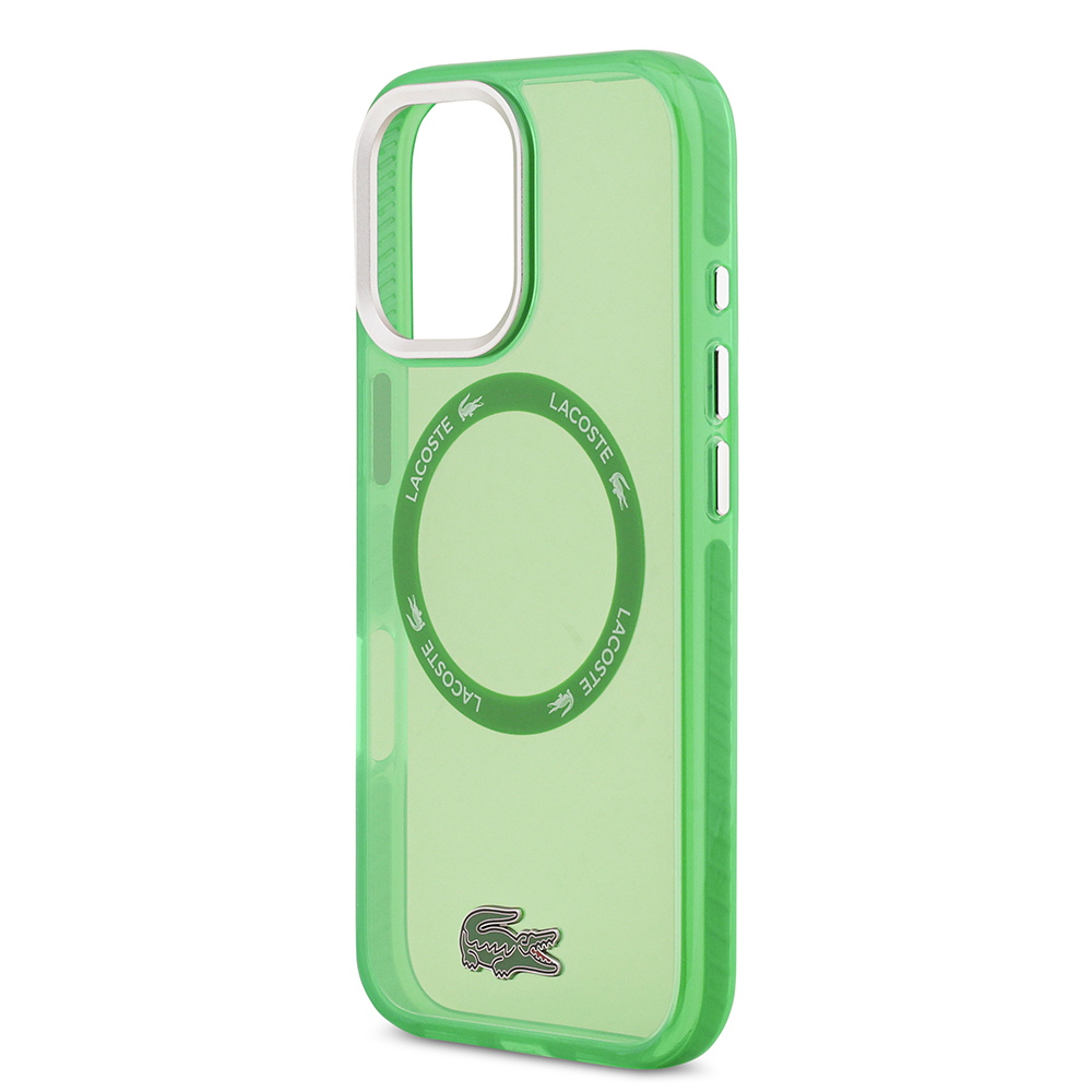 Apple iPhone 17 Case Lacoste Original Licensed M-Safe Charging Feature Iconic Crocodile Logo Frosted Cover - 15