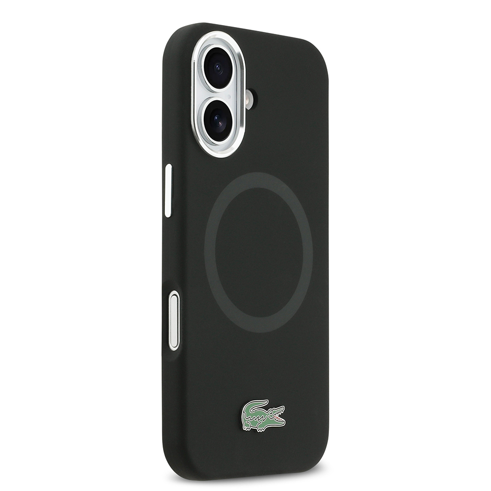 Apple iPhone 17 Case Lacoste Original Licensed M-Safe Charging Feature Iconic Logo Metal Camera Frame Silicone Cover - 5