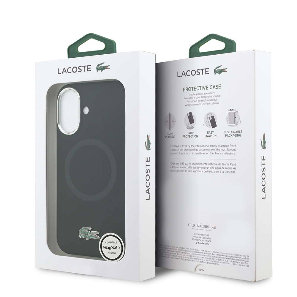 Apple iPhone 17 Case Lacoste Original Licensed M-Safe Charging Feature Iconic Logo Metal Camera Frame Silicone Cover - 9