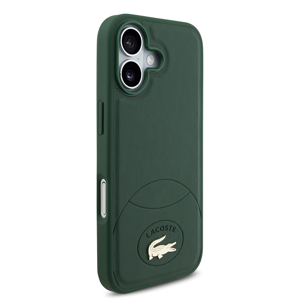 Apple iPhone 17 Case Lacoste Original Licensed M-Safe Charging Feature PU Leather Design Metal Logo Cover - 13